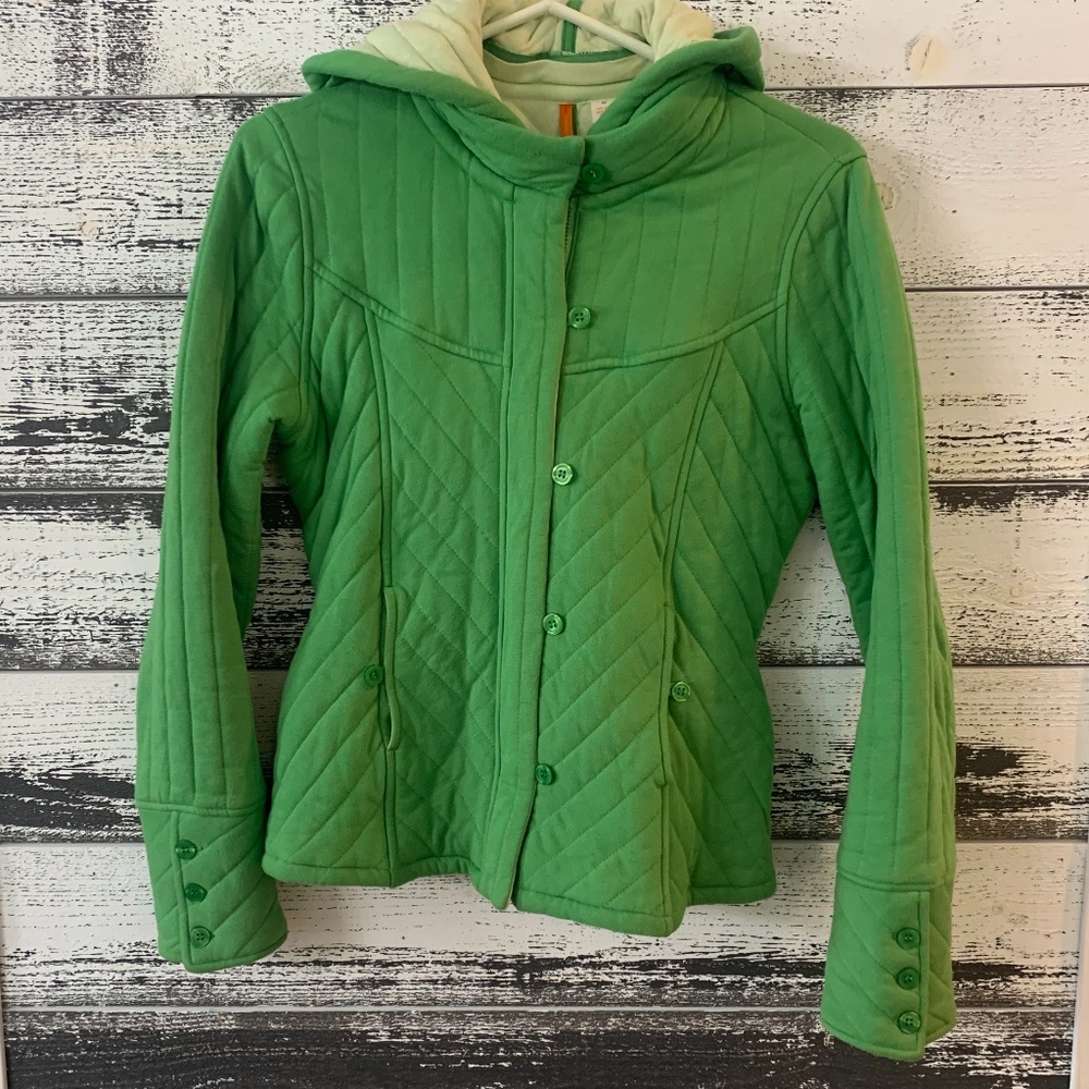 Kelly Green Quilted Jacket GUC